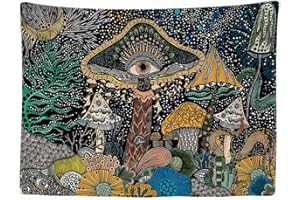 Ulticool - Ojo Setas Ojos Psicodélicos Trippy Art - Tapiz - 200x150 cm - Tapiz grande - Decoración de póster - Decoración - Papel pintado - Lienzo - Pintura