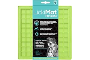 LICKIMAT Classic Playdate, Dog Feeding Mat for Boredom and Anxiety Relief, Ideal for Food, Treats, Yoghurt or Peanut Butter, Dog Lick Mats, Fun Alternative to a Slow Feeder Dog Bowl, Green
