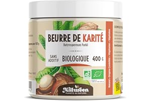 PLANÈTE AU NATUREL Beurre de Karité Bio AB 400 g - Qualité Alimentaire - 100% végétal, Sans additifs, Sans Odeur