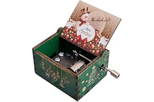 Colexy Carillon a manovella in Legno Vintage Mini Carillon in Legno con Incisione a Laser Wooden Music Box Creativo Regali per Gli Amanti della Famiglia Compleanno Capodanno Natale San Valentino (C)