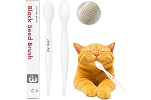 JAYU PET Black Seed Brush - Cat Acne Chin Treatment, Silicone Brush for Cats Chin Acne & Blackhead Exfoliation, Double-sided Cat Grooming (1PCS)