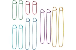 DACATOOW 12 Pcs Stitch Holders for Knitting Uk, Premium Aluminium Knitting Stitch Holders,Stitch Markers for Knitting Uk for Blankets, Scarves, Quilts & More
