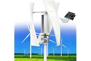 Fablestoryem 14000W Wind Turbine Generator Kit with MPPT Controller,12V/24V/48V/110V/220V Wind Turbine Vertical Wind Generator Kit, Electricity Producer Equipment, Home Power Energy Kit,White-12V