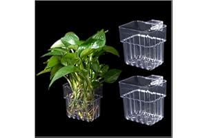 SLSON 3 Stück transparent Aquarium Pflanzenhalter,Pflanzenständer für Aquarien，Wasserpflanzer für Aquascape Dekorationen, für Aquarium Aquaponic Pflanzen