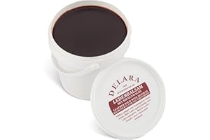 DELARA Baume pour Cuir avec de la Cire d'abeille de Haute qualité, Entretien du Cuir Qui Rend Le Cuir Doux, Souple et Respirant, Seau de 500 ML - Couleur: Marron