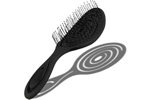 Chiara Ambra Detangling Hair Brush for Women & Men - Does not Pull, Removes Tangles, Brushes for Straight, Curly & Wet Hair - Detangle Brush - Unique Spiral Hairbrush, Black