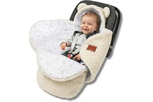 BELLOCHI GROWING IN STYLE Bellochi Coperta per Ovetto e Passeggino, Bianca, 90 x 90 cm, per Seggiolino Auto, Morbida in Cotone Oeko-TEX, Invernale per Bambini