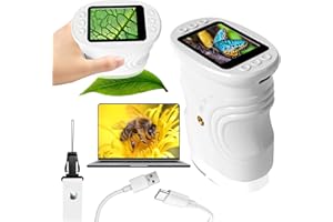 LURICO Digitales Mikroskop für Kinder | Tragbares Taschenmikroskop mit 1000x Vergrößerung & 2-Zoll 1080P HD-Bildschirm | STEM-Lernspielzeug für Haus, Schule (Weiß)