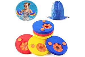 ‎LUCLAY 6 Stück Schwimmflügel für Kinder-Schwimmscheiben Float Discs mit Aufbewahrungstasche Arm Schwimmplatte Eva Rund Delphin Schwimmen Geeignet für Junge Mädchen im Alter von 3-6 Jahren Schwimmen zu Lernen