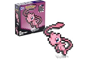 JURASSIC WORLD MEGA Pokémon Actionfigur-Bauset, Evoli mit 323 Teilen im Retro-Pixelstil, ideal als Tisch- oder Wanddeko, Spielzeug für Sammler zum Zusammenbauen und Präsentieren, HTH78