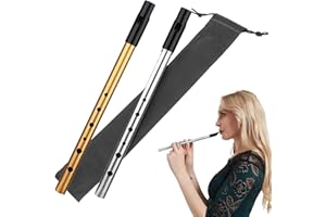 KSVFTB 2PCS Tin Whistle in D - Traditional Irish Music Penny Flute Instrument for Beginners, Intermediates & Experts Band Performance, Suitable for Long-term Use