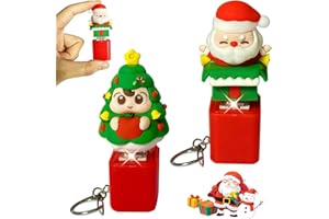 GAROMIA Fidget Toy 2 Stück Tastatur-Schlüsselanhänger Duckeys Quacking Weihnachts Keycap Schlüsselanhänger Weihnachtsmann Key Caps mit Licht Anti Stress Für Anti Angst & Nervosität, Konzentrationshilfe