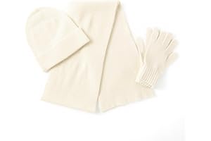 ENETIX Unisex 3-teiliges Set aus Kaschmirwolle, Schal, Mütze, Handschuhe, weiche gerippte Manschetten, Beaniehandschuhe, Schals Set für Damen und Herren mit Geschenk-Box