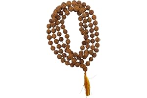 NAISHA Certified Original 5 Mukhi 8MM Rudraksha Mala, Wearing & Japa Mala, Authentic Genuine Natural Rudraksh for Man & Women with Lab Certificate.
