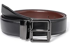 LEACOOLKEY Dwustronny pasek skórzany pasek męski do pracy pasek rekreacyjny dwa w jednym, dwustronny pasek męski