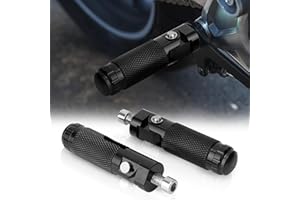 LNOPEVER Estriberas Moto Estriberas De Motocicleta Abatibles 90 Grados Universal 8mm Estriberas De Motocicleta Cnc Aluminio (Pareja, Negro)