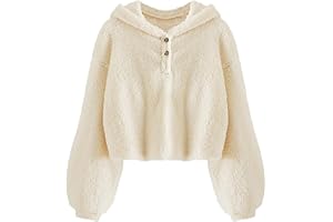 Imily Bela Dziecięce dziewczęce puszyste bluzy z kapturem ciepłe luźne guziki sweter Sherpa kurtka top