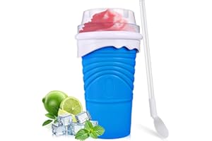 DIFERTES Slushy Maker, 500ml Slushy Becher, Slush Eis Becher, DIY Quick Frozen Magic Slushy Maker, Slushie Eisbecher, mit 2-in-1 Strohhalmlöffel