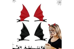 LARFRAECY Diadema de Halloween 2 Pares de Pinzas para el Pelo de Halloween ala de Murciélago,Decoración de Fiesta de Disfraces para Niños Adultos para Fiestas de Mascarada de Halloween