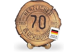 ‎DARO DESIGN DARO Design – Baumscheibe mit Gravur für 70. Geburtstag – Geburtstags Geschenk aus Holz – Hochwertige Holz Geschenke mit Gravur ideal für Geburtstag – Dicke 6mm, Durchmesser 30cm – Made in Germany