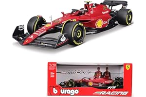 Xiangtat Bburago 1/18 2022 F1-75 No.#55 Carlos Sainz - Vehículo de lujo fundido a presión, modelo de colección de juguetes (1/18 F1-75 NO.#55)