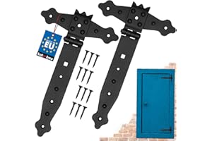 KOTARBAU® Juego de 2 colgadores en cruz de 200 mm, bisagras, placa de construcción, herrajes de puerta, unión de madera, bisagra en T con recubrimiento de polvo