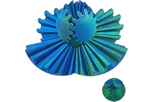 DOVAKO Gear Ball Fidget, 3D Printed Gear Ball Gear Sphere Puzzle Cube Fidget Toy, GearSphere - The Steampunk Whirling Wonder Fidget Gear Ball, Helix Screw Fidget Toy for Stress and Anxiety Relief (C,10CM)