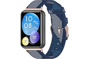 MIJOBS Nylonowe bransoletki do Huawei Watch Fit 2, pasek zapasowy Huawei Watch Fit 2 / Active/Elegant/Classic, ze stali nierdzewnej, metalowe zapięcie, pasek w paski, nylonowy pasek do zegarka
