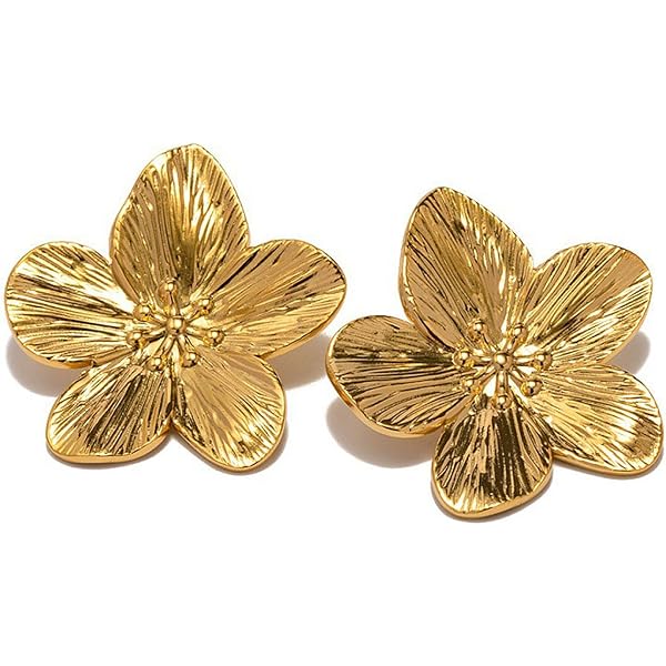 thumbnail image 2 of Boho Floral Petal Drop Earrings - Unique Statement Jamaica 2 of 12