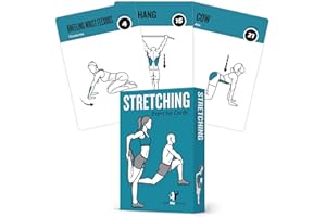 Stretch Exercise Cards 50 Exercises Increase Flexibility Avoid Muscle Pain, Promote Circulation + Speed ​​Up Recovery Time - Large, Durable Cards