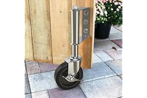 HOLKIE Rueda de puerta resistente de 100 mm rueda con muelle para puerta ruote giratoria para portón de madera y valla capacidad 100 kg (Plata)