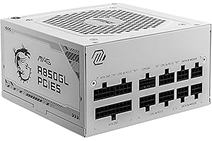 MSI MAG A850GL PCIE5 White Alimentation, 850W, 80 Plus Gold, Entièrement modulaire, ATX 3.0, Support GPU PCIe 5.0, Ventilateur FDB 120mm, Full-Bridge LLC, câbles Plats Blancs - Garantie 7 Ans