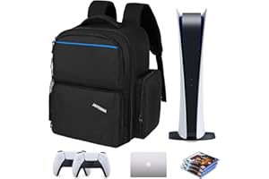 Jaffzora Sac à dos de voyage compatible avec PS5/PS4/PS4 Pro/PS4 Slim/Xbox One/Xbox One X/Xbox One S