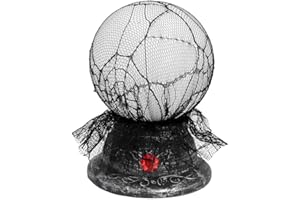 Boland 73050 - Sfera di cristallo interattiva, dimensioni 19 x 13 cm, sfera magica con luce e suono, incluse batterie, decorazione, oggetto decorativo, Halloween, carnevale, festa a tema, colore nero