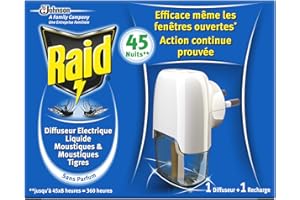 Raid Diffuseur Electrique Liquide Anti-moustiques 45 Nuits 27 ml - Lot de 3