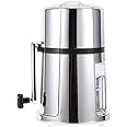 Gugxiom ABS plating manual ice crusher, hand crank portable ice shaver with stainless steel blades energy saving home snow cone machine for commercial home use.
