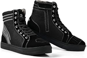 ‎IRON JIA'S IRON JIA'S Motorradschuhe Herren Motorradstiefel Herren Motorrad, rutschfeste, atmungsaktive Street-Casual-Biker-Boots mit seitlichen Reißverschlüssen, Knöchelstütze und Schaltkissen -40