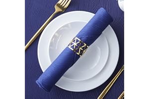 SPRICA Jacquard Napkins 48x48cm Set of 4 Pieces Decorative Washable Reusable Napkin, Navy Blue