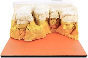 MACTANO Calendario artistico 3D 2024, calendario creativo con ritratti di celebrità strappare via carta intaglio note adesive fai da te (SWMRL-01)