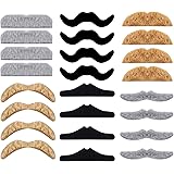 Whaline 48 Piece Self Adhesive Fake Mustache Set Novelty