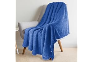furrybaby Premium Fluffy Fleece Dog Blanket, Soft and Warm Pet Throw for Dogs & Cats (X Large (105 * 165cm), Blue)