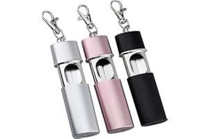 Hentek 3 Piezas Ceniceros portátiles Mini, Ceniceros de Bolsillo con Llavero,Apto para Todas Las Actividades al Aire Libre(Negro, Oro Rosa, Plateado)