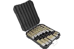 100 punte elicoidali TopsTools TT100TW 1 mm - 10 mm, dimensioni miste, rivestite in titanio HSS, scatola di immagazzinaggio per legno, plastica, rame, ottone, compatibile con Bosch e molti altri