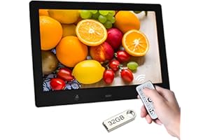 Ieytse Cadre Photo Numérique HD IPS 10,1", w/Capteur De Mouvement, Puissance Automatique Marche/arrêt, Vidéo 1080P, Aperçu De