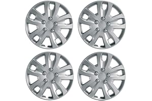 UKB4C Set x 4 Silver Multi-Spoke Wheel Trims Hub Caps Covers Protectors (15")