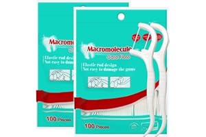 AKOFIC Fil Dentaire, 200 Pièces Soie Dentaire Fil Dentaire Avec Manche, Cure Dent Floss Dentaire Cure-Dents Dental Floss Jetable Pour les Soins Bucco-Dentaires, le Nettoyage des Dents