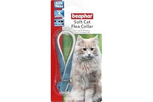 PET BAZAAR Beaphar Cat Flea Collars - VELVET- 2 Pack |Blue Colour - Colours May Vary Red/Black/Blue | Kitten Flea Collars 08 Month Flea Protection |Adjustable & Safe Cat Flea Collar Solution