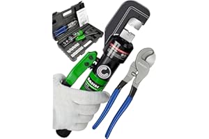 AMZCNC Pinza crimpatrice idraulica da 8 tonnellate, 4-70 mm², con 9 paia di matrici (pinza per capelli + forbici)