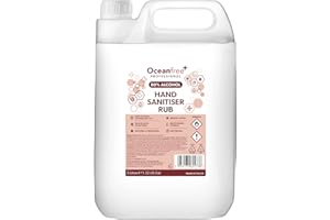 OCEAN FREE 80% Alcohol Hand Sanitiser Liquid Rub - 5L Litre - Kills 99% Bacteria, Germs - Sanitizer (Single)
