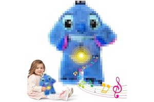 Axingqiwu Stitch Peluche, Cartoni Personaggi Anime Stitch Peluche, Carino Stitch che Respira Pupazzo con la Musica, Adatto Feste Compleanno per Bambini
